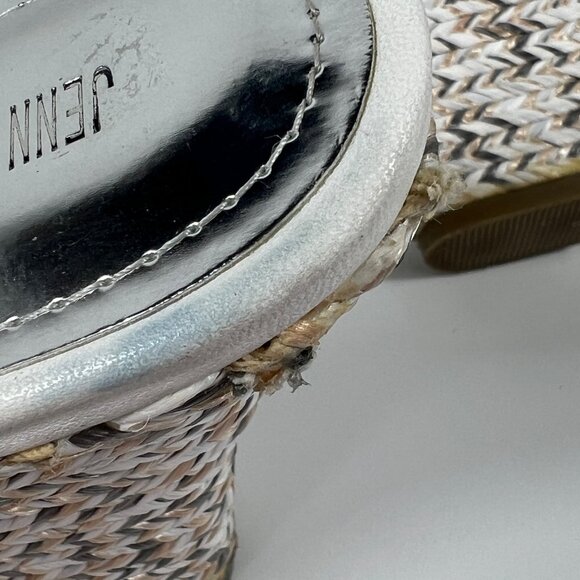 Jennifer Lopez White Open-Toe Wedge Sandals w/ Braided Platform Womens Sz 10 - Picture 16 of 16